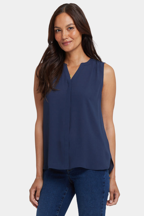 Nydj Sleeveless Pintuck Blouse