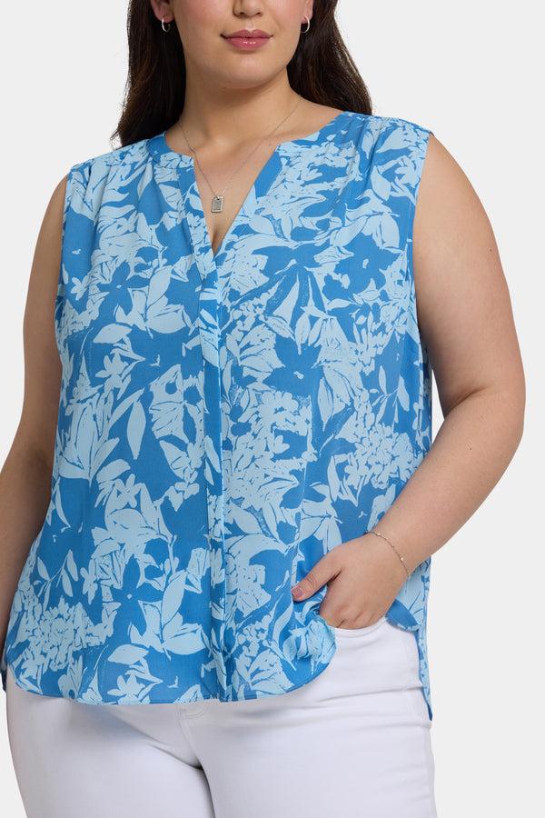 Nydj Sleeveless Pintuck Blouse In Plus Size