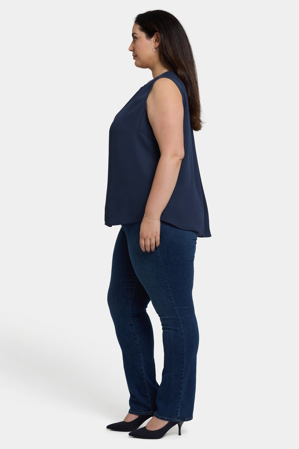 Nydj Sleeveless Pintuck Blouse In Plus Size