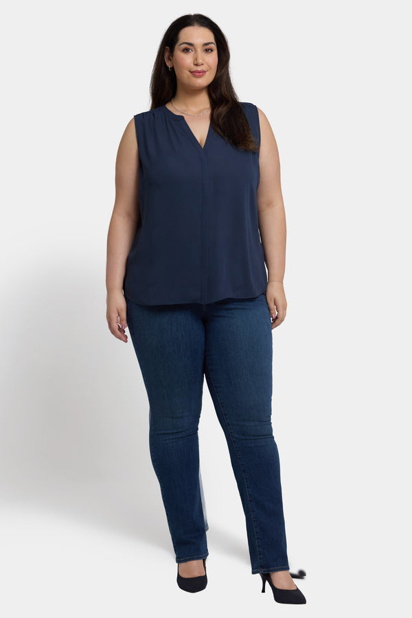 Nydj Sleeveless Pintuck Blouse In Plus Size