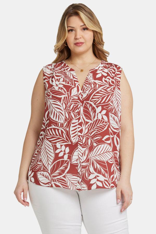 Nydj Sleeveless Pintuck Blouse In Plus Size