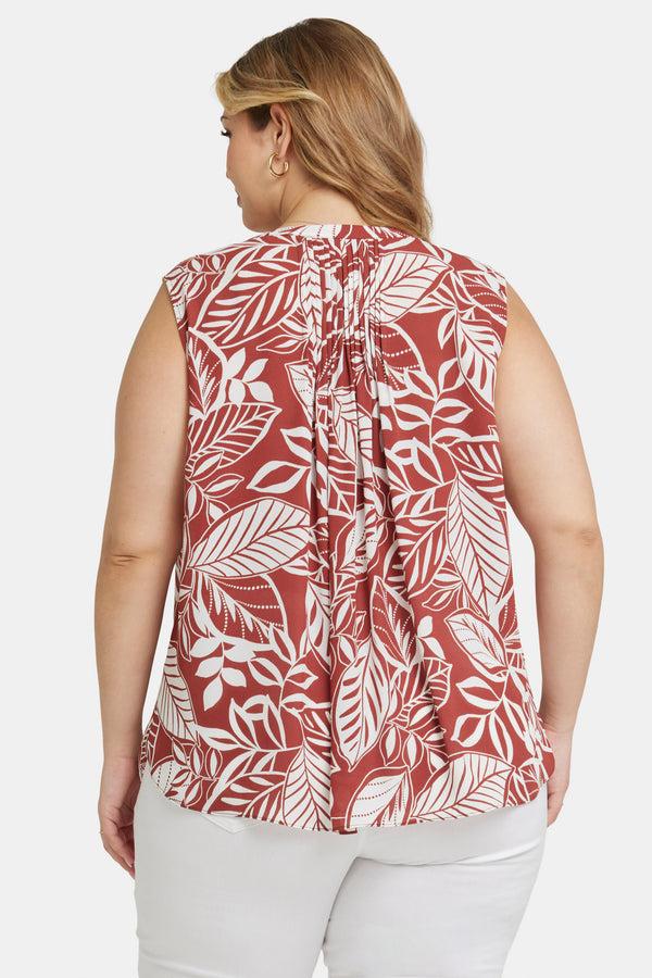 nydj Sleeveless Pintuck Blouse In Plus Size