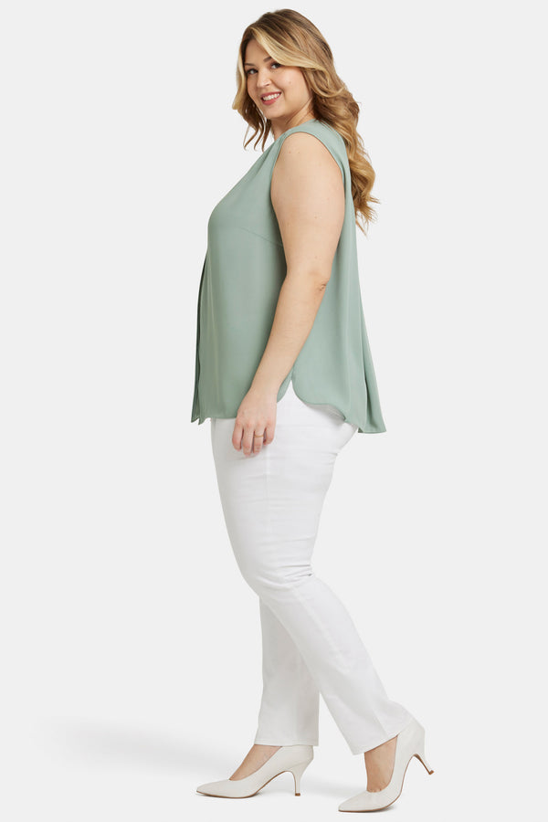 Nydj Sleeveless Pintuck Blouse In Plus Size