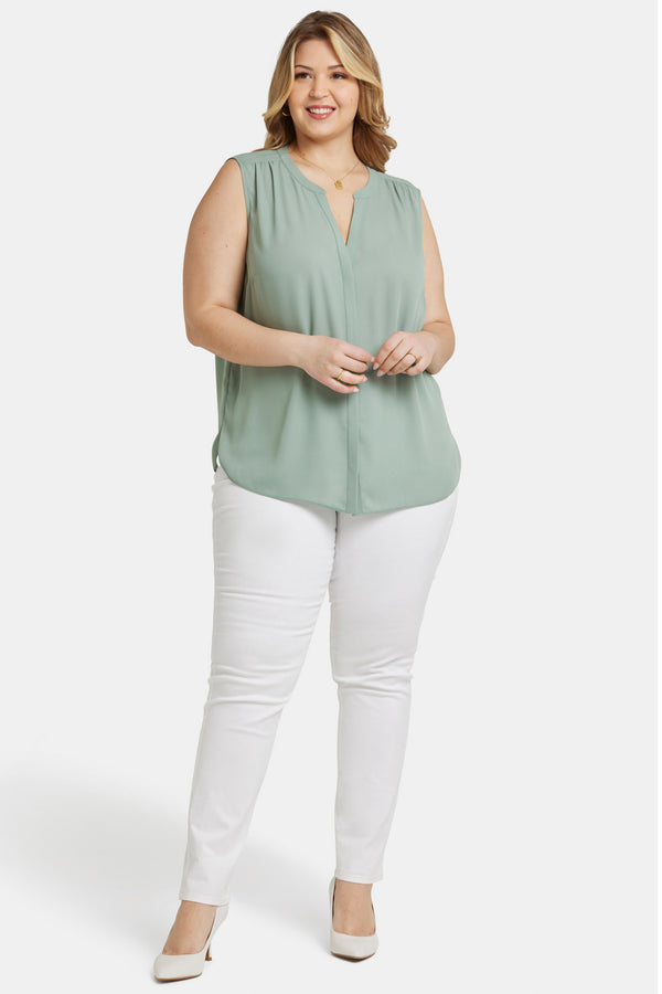 Nydj Sleeveless Pintuck Blouse In Plus Size