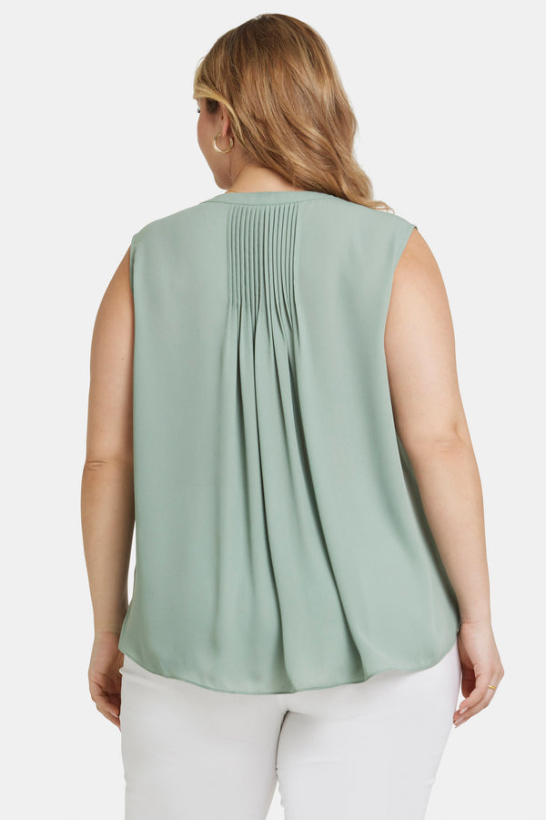 nydj Sleeveless Pintuck Blouse In Plus Size