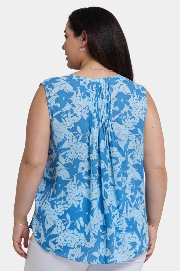 nydj Sleeveless Pintuck Blouse In Plus Size