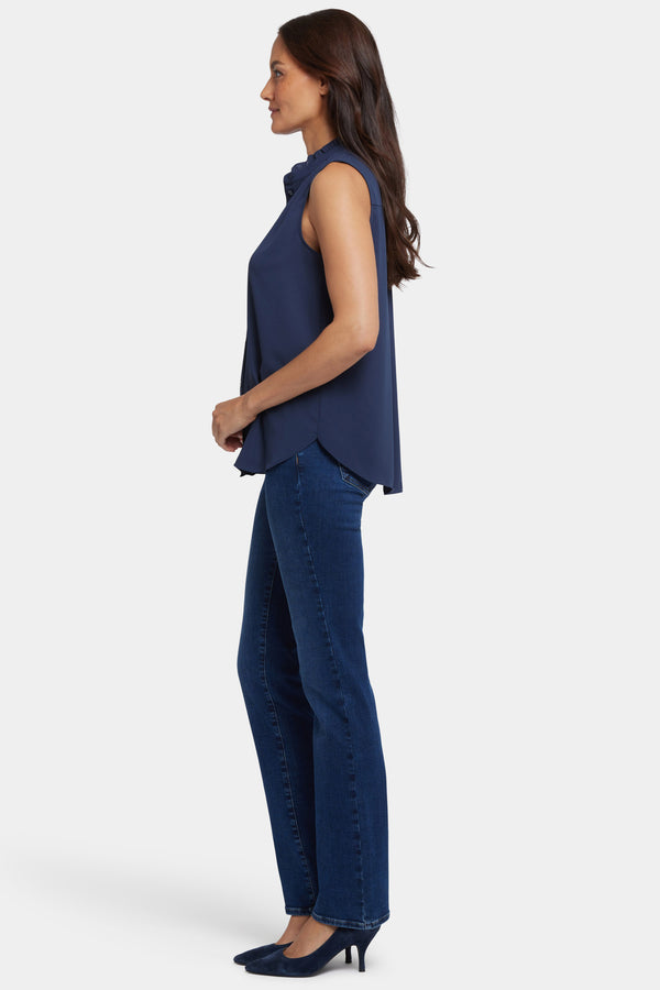 Nydj Sleeveless Ruffle Neck Blouse