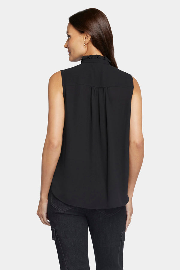 nydj Sleeveless Ruffle Neck Blouse