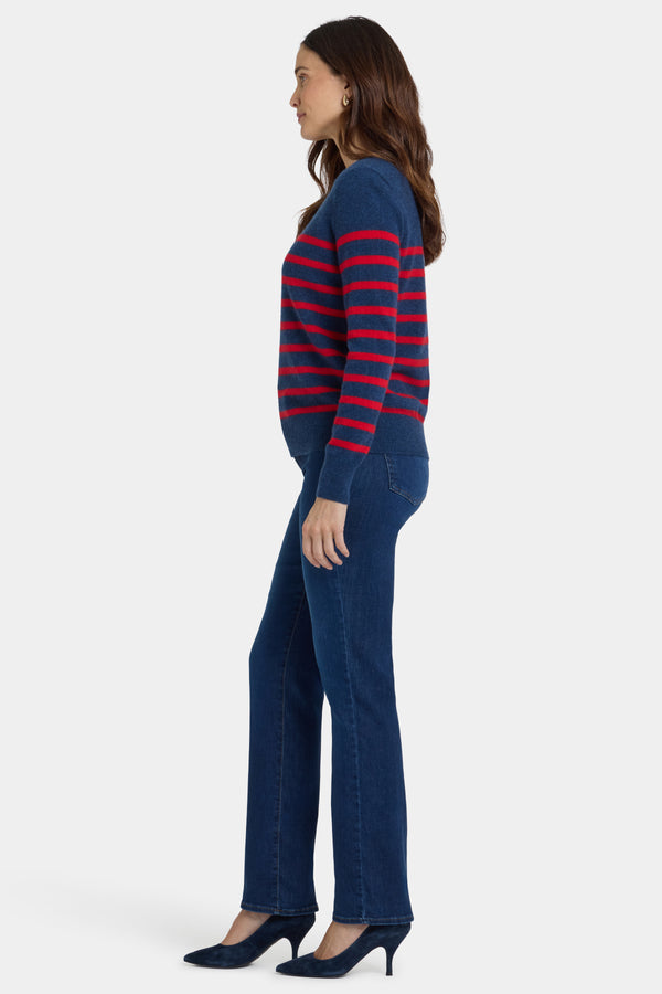 Nydj Striped Cashmere Crewneck Sweater