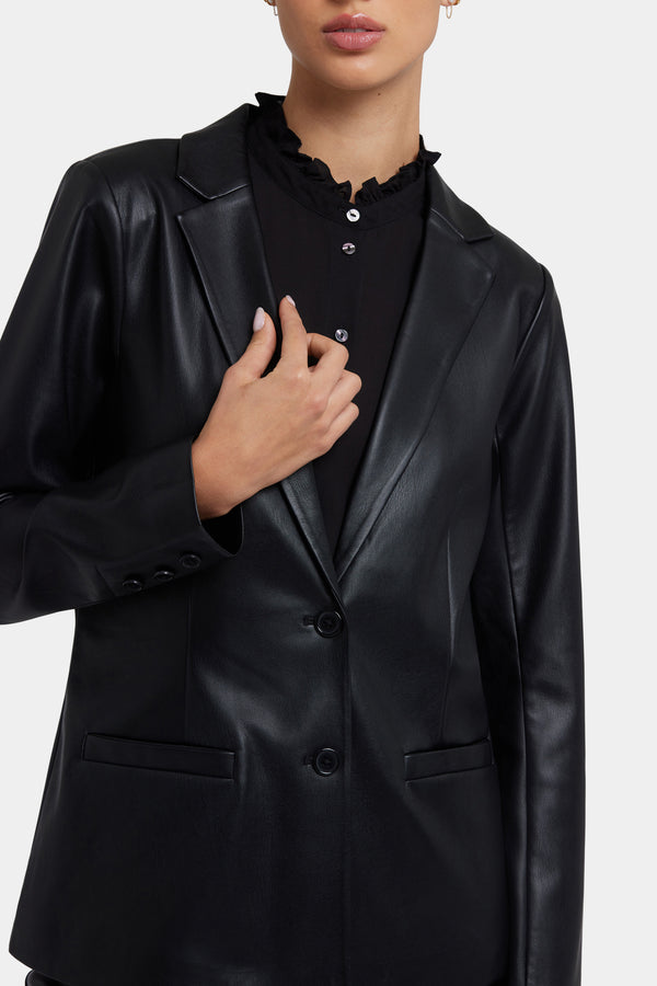 Nydj Vegan Stretch Leather Classic Blazer Jacket