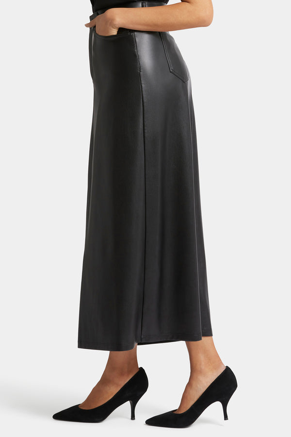 Nydj Vegan Stretch Leather High Rise Long Skirt