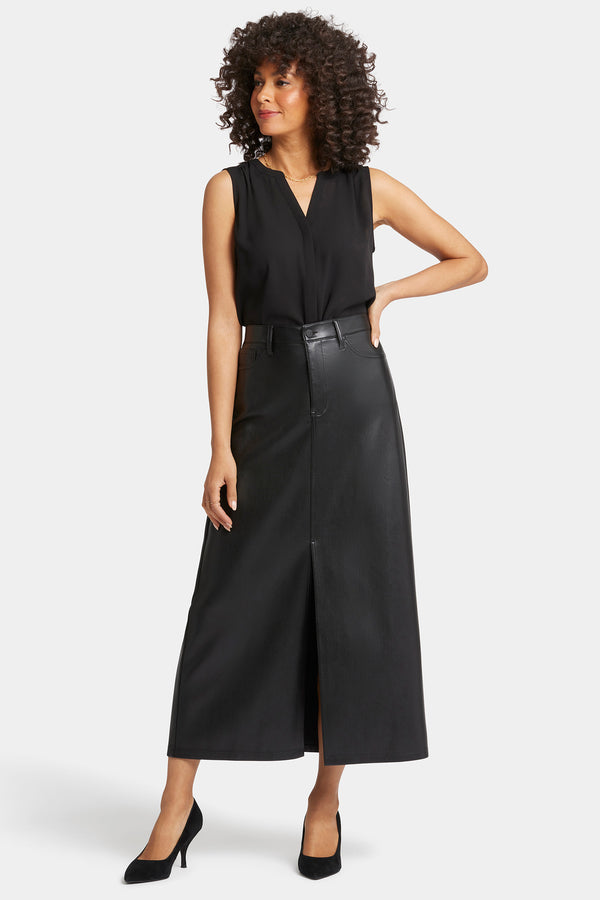 Nydj Vegan Stretch Leather High Rise Long Skirt