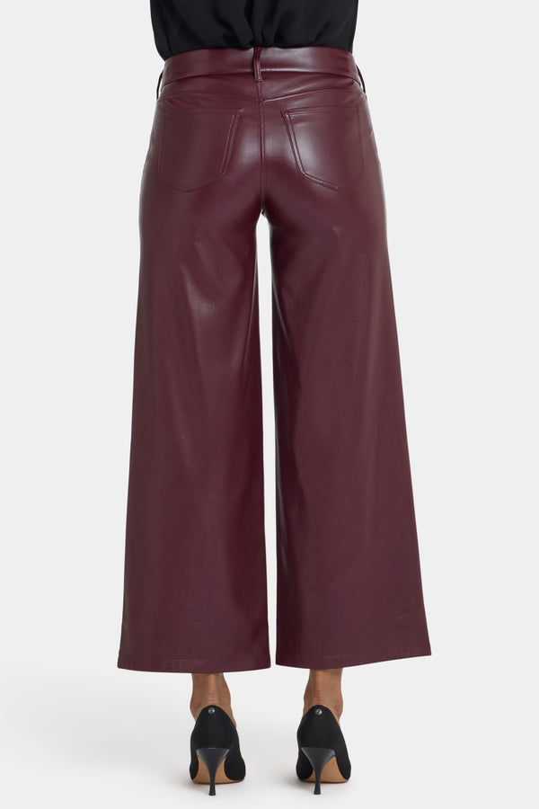 nydj Vegan Stretch Leather Wide Leg Trouser Pants