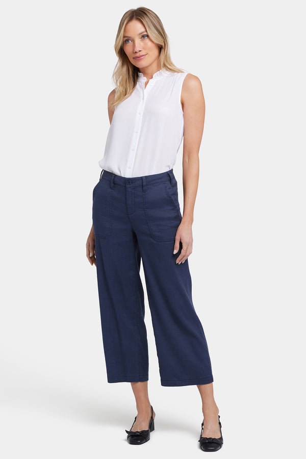 Nydj Wide Leg Cargo Capri Pants In Petite