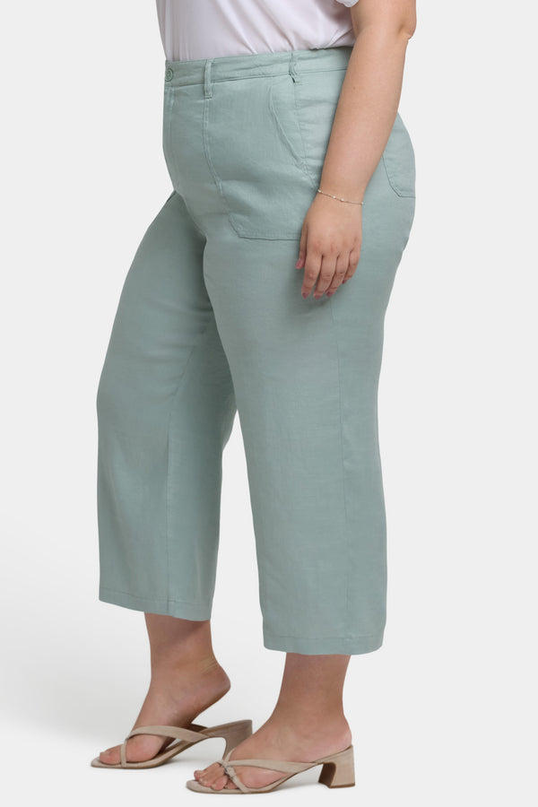 Nydj Wide Leg Cargo Capri Pants In Plus Size