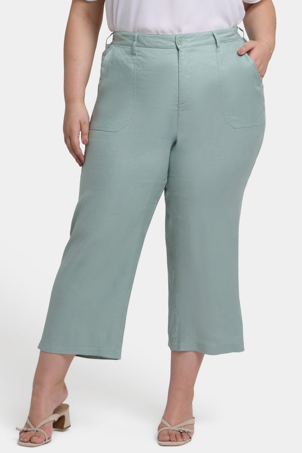 Nydj Wide Leg Cargo Capri Pants In Plus Size