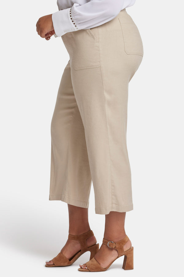 Nydj Wide Leg Cargo Capri Pants In Plus Size