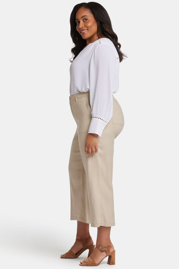 Nydj Wide Leg Cargo Capri Pants In Plus Size