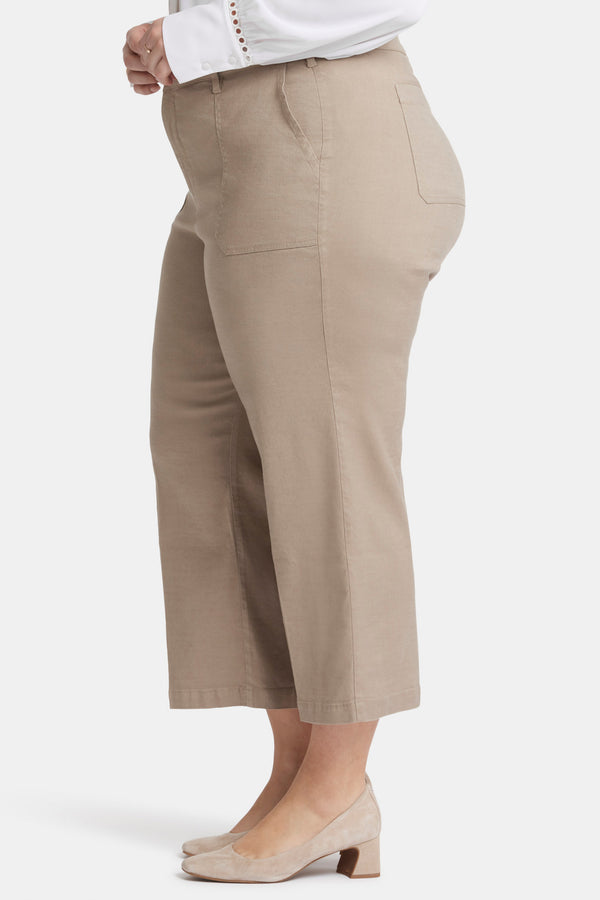 Nydj Wide Leg Cargo Capri Pants In Plus Size