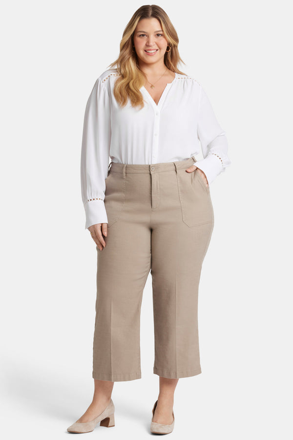 Nydj Wide Leg Cargo Capri Pants In Plus Size
