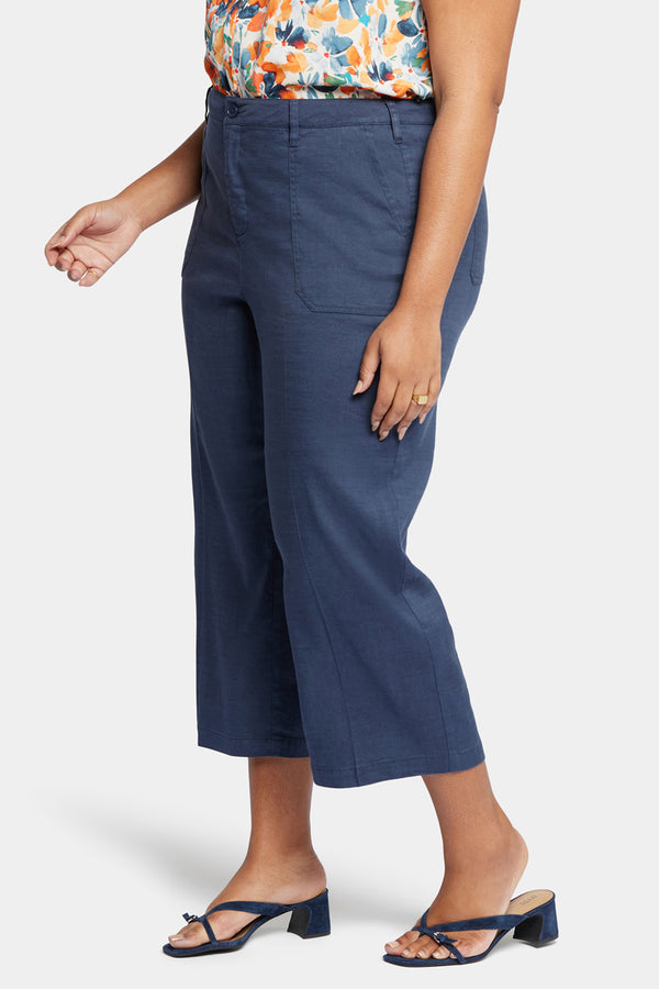 Nydj Wide Leg Cargo Capri Pants In Plus Size