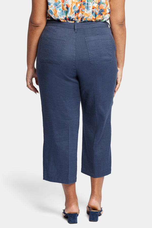 nydj Wide Leg Cargo Capri Pants In Plus Size
