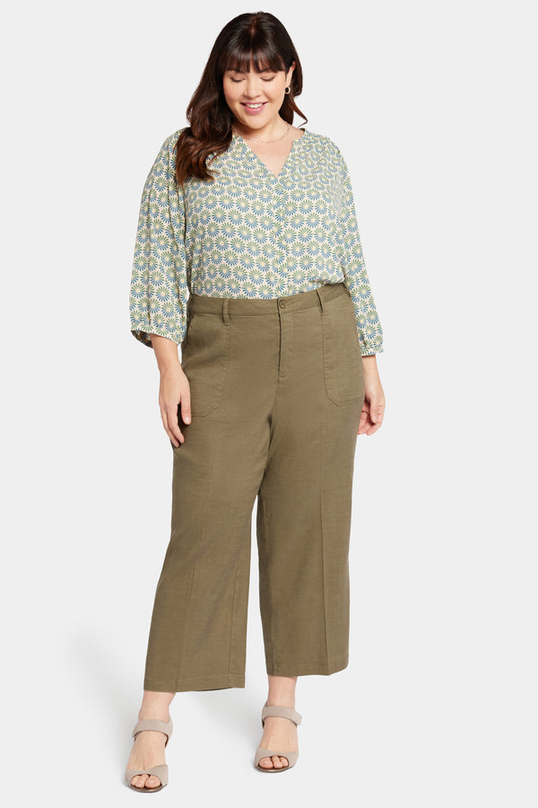 Nydj Wide Leg Cargo Capri Pants In Plus Size