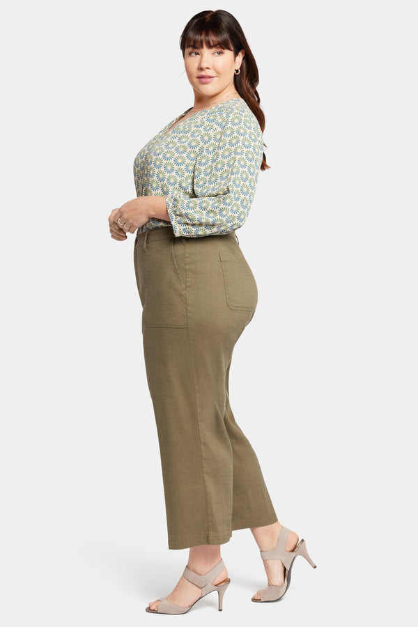 Nydj Wide Leg Cargo Capri Pants In Plus Size