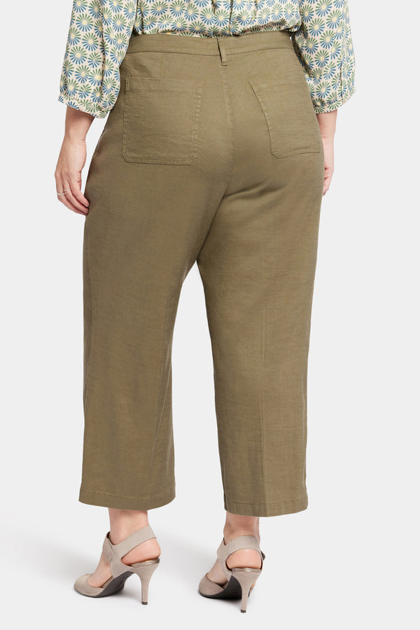 nydj Wide Leg Cargo Capri Pants In Plus Size