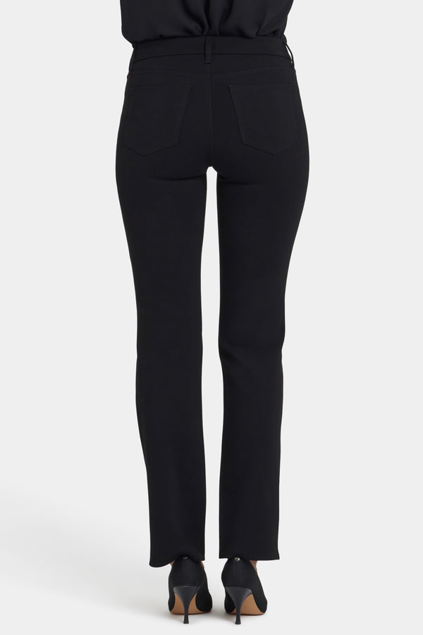Nydj Vegan Leather And Ponte Marilyn Straight Pants