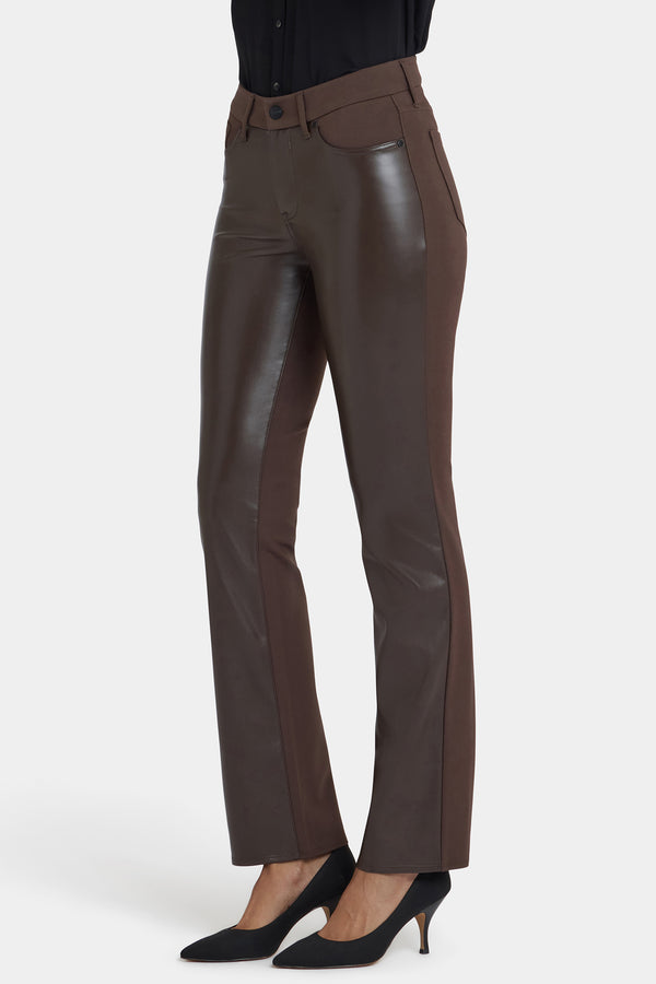 Nydj Vegan Stretch Leather Marilyn Straight Pants In Petite