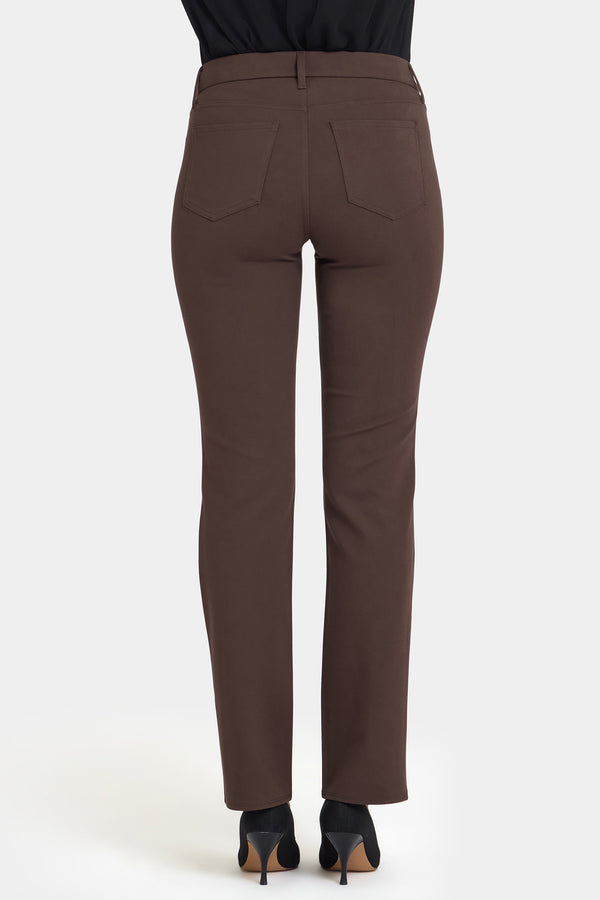 nydj Vegan Stretch Leather Marilyn Straight Pants In Petite