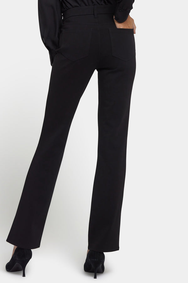 nydj Vegan Stretch Leather Marilyn Straight Pants In Petite