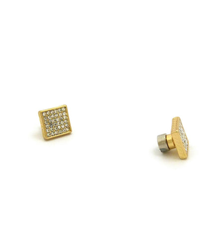 Nyfashion101 6 Stone Row Square Shape Stud Magnetic Earrings
