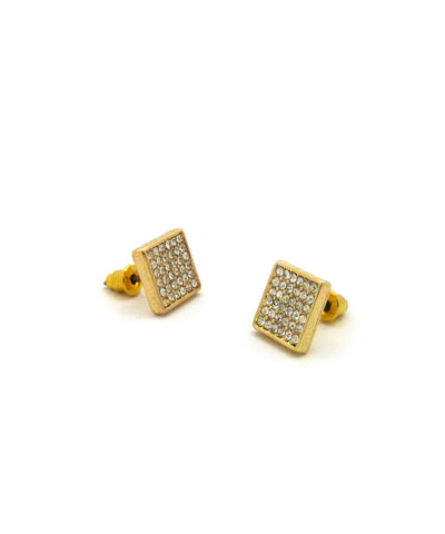 Nyfashion101 6 Stone Row Square Shape Stud Pierced Earrings