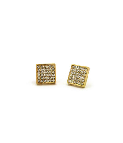 nyfashion101 6 Stone Row Square Shape Stud Pierced Earrings