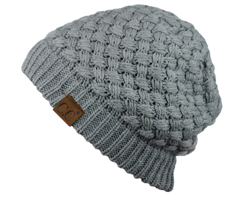 Nyfashion101 C.C Basketweave Knit Warm Inner Lined Soft Stretch Skully Beanie Hat