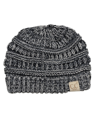 Nyfashion101 C.C BeanieTail Kids' Children's Soft Cable Knit Messy High Bun Ponytail Beanie Hat