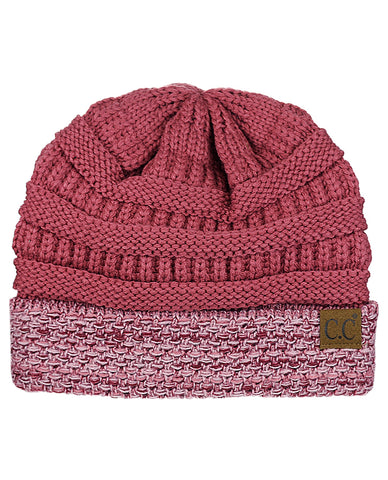 Nyfashion101 C.C Cable Knit Soft Stretch Multicolor Stitch Cuff Skully Beanie Hat