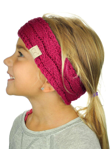 nyfashion101 C.C Children's Kids' Winter Warm Cable Knit Fuzzy Lined Ear Warmer Headband