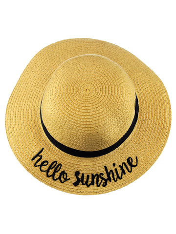 Nyfashion101 C.C Children's Weaved Crushable Beach Embroidered Quote Flop Brim Sun Hat