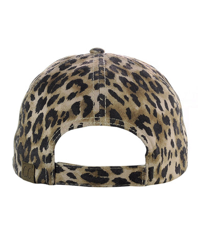 Nyfashion101 C.C Leopard Print Faux Suede Adjustable Precurved Bill Baseball Cap Hat