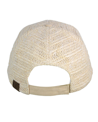 Nyfashion101 C.C Paper Straw Weaved Panel Precurved Suede Feel Brim Baseball Cap Hat