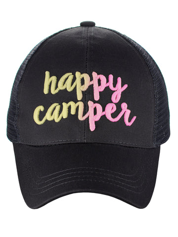 nyfashion101 C.C Ponycap Color Changing Embroidered Quote Adjustable Trucker Baseball Cap Happy Camper nyfashion101 C.C Ponycap Color Changing Embroidered Quote Adjustable Trucker Baseball Cap Happy Camper