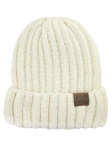 nyfashion101 C.C Unisex Chenille Soft Warm Stretchy Thick Cuffed Knit Beanie Cap Hat