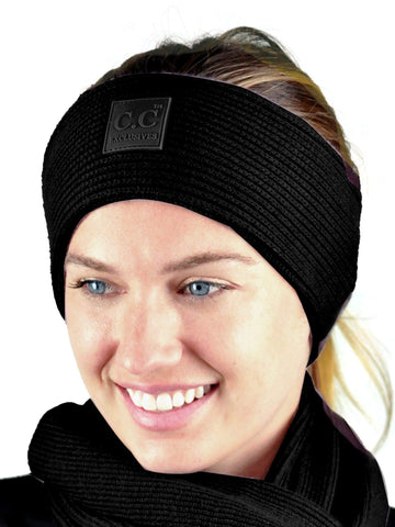 Nyfashion101 C.C Unisex Winter Thick Ribbed Knit Stretchy Plain Ear Warmer Headband