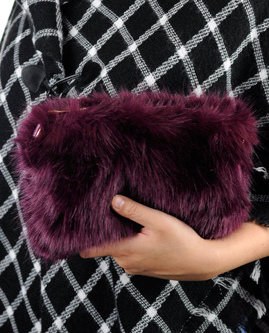 Nyfashion101 C.C Women's Evening Faux Fur Fuzzy Crossbody Shoulder Bag Clutch Purse