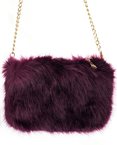 Nyfashion101 C.C Women's Evening Faux Fur Fuzzy Crossbody Shoulder Bag Clutch Purse