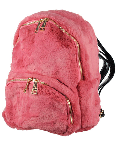 Nyfashion101 C.C Women's Faux Fur Fuzzy Backpack Schoolbag Shoulder Bag Purse