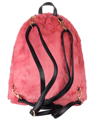 Nyfashion101 C.C Women's Faux Fur Fuzzy Backpack Schoolbag Shoulder Bag Purse